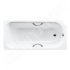 Kaldewei Advantage - Baignoire rectangulaire Saniform V3 Star 332, 1600x700 mm, avec trous pour poignées, antidérapant, effet