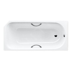 Kaldewei Advantage - Baignoire rectangulaire Saniform V2 Star 332, 1600x700 mm, avec trous pour poignées, antidérapant, effet