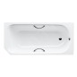 Kaldewei Advantage - Baignoire rectangulaire Saniform V1 Star 332, 1600x700 mm, avec trous pour poignées, effet Perl, blanc