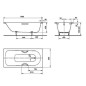 Kaldewei Advantage - Baignoire rectangulaire Saniform Plus Star 337, 1800x800 mm, avec trous pour poignées, antidérapant, effet Kaldewei Advantage - Baignoire rectangulaire Saniform Plus Star 337, 1800x800 mm, avec trous pour poignées, antidérapant, effet