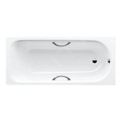 Kaldewei Advantage - Baignoire rectangulaire Saniform Plus Star 337, 1800x800 mm, avec trous pour poignées, effet Perl, blanc