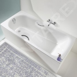 Kaldewei Advantage - Baignoire rectangulaire Saniform Plus Star 337, 1800x800 mm, avec trous pour poignées, antidérapante,