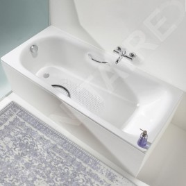 Kaldewei Advantage - Baignoire Saniform Star 338, 1750x750 mm, avec trous pour poignées, antidérapante sur toute la surface,
