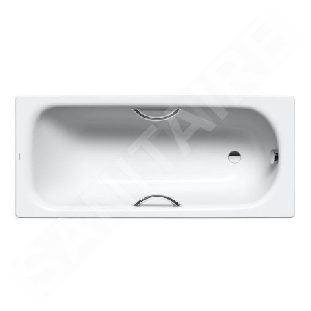 Kaldewei Advantage - Baignoire Saniform Plus Star 334, 1700x730 mm, avec trous pour poignées, effet Perl, blanc 133400013001