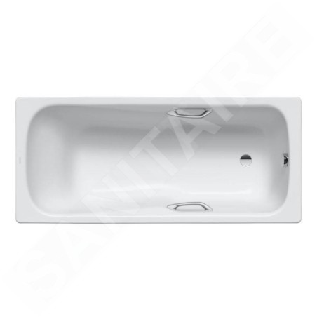Kaldewei Advantage - Baignoire rectangulaire Saniform Plus Star 335, 1700x700 mm, avec trous pour poignées, blanc 133500010001