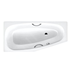 Kaldewei Advantage - Baignoire asymétrique Mini Star droite 835, 1570x700/475 mm, avec trous pour poignées, antidérapant sur