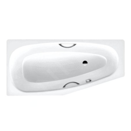 Kaldewei Advantage - Baignoire asymétrique Mini Star droite 835, 1570x700/475 mm, avec trous pour poignées, antidérapant sur