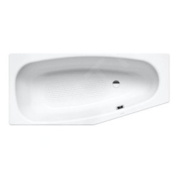 Kaldewei Advantage - Baignoire asymétrique Mini right 834, 1570x700 mm, antidérapant sur toute la surface, effet Perl, blanc
