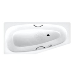 Kaldewei Advantage - Baignoire asymétrique Mini Star droite 831, 1570x750/500 mm, avec trous pour les poignées, antidérapant,