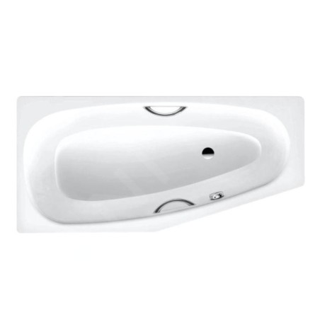 Kaldewei Advantage - Baignoire asymétrique Mini Star droite 831, 1570x750/500 mm, avec trous pour poignées, blanc 224700010001