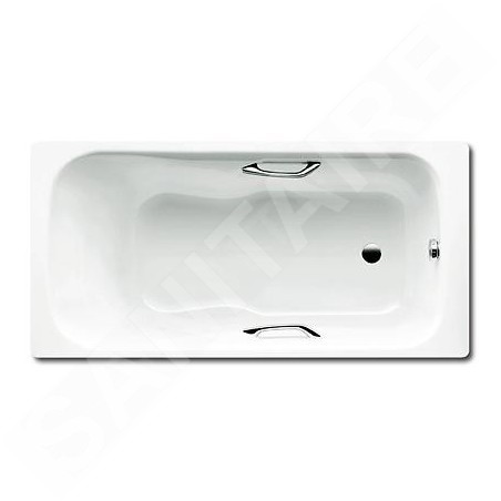 Kaldewei Ambiente - Baignoire rectangulaire Dyna Set Star 621, 1700x750 mm, avec trous pour poignées, effet Perl, blanc