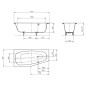 Kaldewei Advantage - Baignoire asymétrique Mini Star gauche 837, 1570x700/475 mm, avec trous pour poignées, blanc 225300010001 Kaldewei Advantage - Baignoire asymétrique Mini Star gauche 837, 1570x700/475 mm, avec trous pour poignées, blanc 225300010001