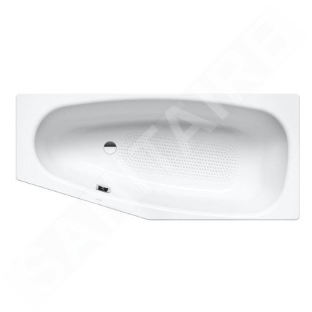 Kaldewei Advantage - Baignoire asymétrique Mini gauche 832, 1570x750/500 mm, antidérapant sur toute la surface, effet Perl,