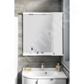 Sapho Pulse - Armoire miroir avec éclairage LED, 750x800x170 mm, droite, blanc/anthracite PU078-3034