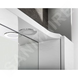 Sapho Pulse - Armoire miroir avec éclairage LED, 750x800x170 mm, droite, blanc/anthracite PU078-3034