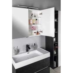 Sapho Riwa - Armoire miroir avec éclairage LED, 810x700x170 mm, blanc brillant RIW080-0030