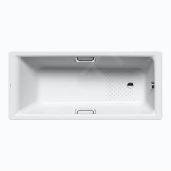 Kaldewei Ambiente - Baignoire Puro Star 654, 1700x750 mm, trous pour poignées, effet Perl, antidérapant, blanc 255430003001