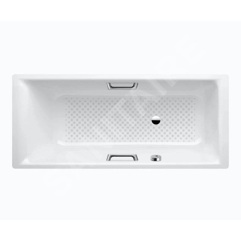 Kaldewei Ambiente - Baignoire Puro Star 686, 1600x700 mm, trous pour poignées, antidérapant sur toute la largeur, blanc