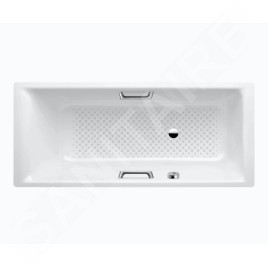 Kaldewei Ambiente - Baignoire Puro Star 686, 1600x700 mm, trous pour poignées, effet Perl, antidérapant, blanc 258634013001