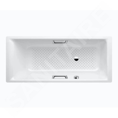Kaldewei Ambiente - Baignoire Puro Star 686, 1600x700 mm, trous pour poignées, effet Perl, antidérapant, blanc 258634013001