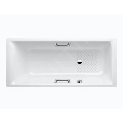 Kaldewei Ambiente - Baignoire Puro Star 686, 1600x700 mm, trous pour poignées, effet Perl, antidérapant, blanc 258630003001