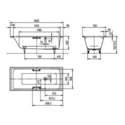 Kaldewei Ambiente - Baignoire Puro Star 686, 1600x700 mm, trous pour poignées, blanc 258600010001