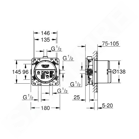 Grohe Rapido - Corps encastré universel Smartbox 35600000