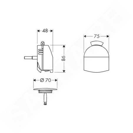 Hansgrohe Exafill - Ensemble supérieur de sortie de baignoire Plus, chrome 58128000