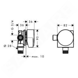 Hansgrohe Exa - Ensemble supérieur de sortie de baignoire 58112000