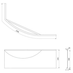 Polysan Mamba - Panneau de revêtement d’angle 170 R, droit, blanc 77312