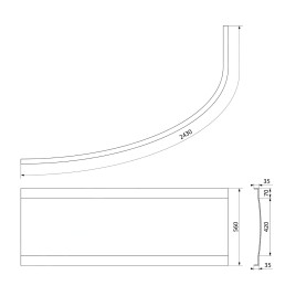 Polysan Naos - Panneau de revêtement frontal 180 L, R, blanc 46312