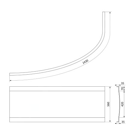 Polysan Naos - Panneau de revêtement frontal 180 L, R, blanc 46312