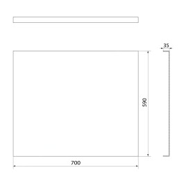 Polysan Plain - Panneau latéral 70, 700 x 590 mm, blanc 72669