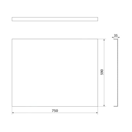 Polysan Plain - Panneau latéral 75, 750 x 590 mm, blanc 72687