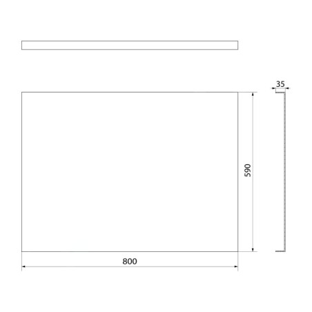 Polysan Plain - Panneau latéral 800 x 590 mm, blanc 72696