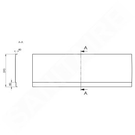 Polysan Plain - Panneau frontal, 170, gauche, 1700 x 590 mm, blanc 72624