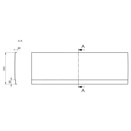 Polysan Plain - Panneau frontal, 165, droit, 1650 x 590 mm, blanc 72777