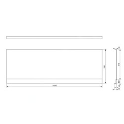 Polysan Plain Nika - Panneau frontal PN 165, 1650 x 590 mm, blanc 72515