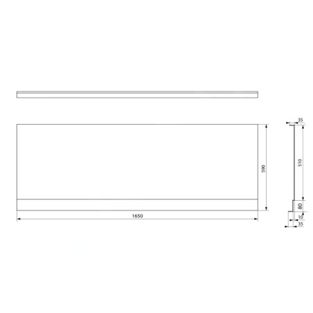 Polysan Plain Nika - Panneau frontal PN 165, 1650 x 590 mm, blanc 72515