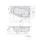 Polysan Baignoires - Baignoire asymétrique MAMBA R, 1700 x 1000 x 470 mm, blanc 77111 Polysan Baignoires - Baignoire asymétrique MAMBA R, 1700 x 1000 x 470 mm, blanc 77111