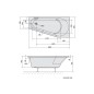 Polysan Baignoires - Baignoire asymétrique PROJEKTA 1600 x 800 x 440 mm, blanc 21111 Polysan Baignoires - Baignoire asymétrique PROJEKTA 1600 x 800 x 440 mm, blanc 21111