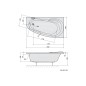 Polysan Baignoires - Baignoire asymétrique NAOS 180 R, 1800 x 1000 x 430 mm, droite, blanc 47111 Polysan Baignoires - Baignoire asymétrique NAOS 180 R, 1800 x 1000 x 430 mm, droite, blanc 47111