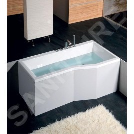 Polysan Baignoires - Baignoire asymétrique VERSYS L, 1600 x 840 x 470 mm, droit, blanc 15611
