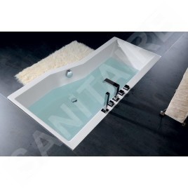 Polysan Baignoires - Baignoire asymétrique VERSYS L, 1600 x 840 x 470 mm, droit, blanc 15611