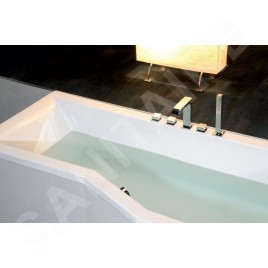 Polysan Baignoires - Baignoire asymétrique VERSYS L, 1600 x 840 x 470 mm, droit, blanc 15611
