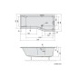 Polysan Baignoires - Baignoire asymétrique VERSYS L, 1700 x 840 x 470 mm, droit, blanc 70611 Polysan Baignoires - Baignoire asymétrique VERSYS L, 1700 x 840 x 470 mm, droit, blanc 70611