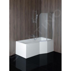 Polysan Baignoires - Baignoire asymétrique VERSYS L, 1700 x 840 x 470 mm, droit, blanc 70611