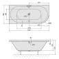 Polysan Baignoires - Baignoire asymétrique Viva L, 1750 x 800 x 470 mm, blanc 70119 Polysan Baignoires - Baignoire asymétrique Viva L, 1750 x 800 x 470 mm, blanc 70119