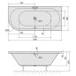 Polysan Baignoires - Baignoire asymétrique VIVA R 185, 1850 x 800 x 470 mm, droite, blanc 72129 Polysan Baignoires - Baignoire asymétrique VIVA R 185, 1850 x 800 x 470 mm, droite, blanc 72129
