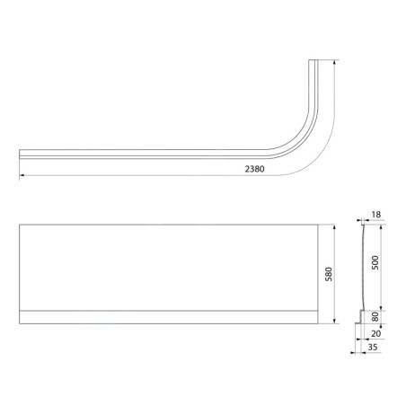 Polysan Viva - Panneau de revêtement frontal 175 L, blanc 70319